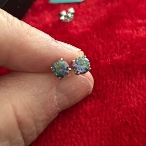 Luxury Moissanite Diamond multicolor 925 Sterling Silver Stud Earrings